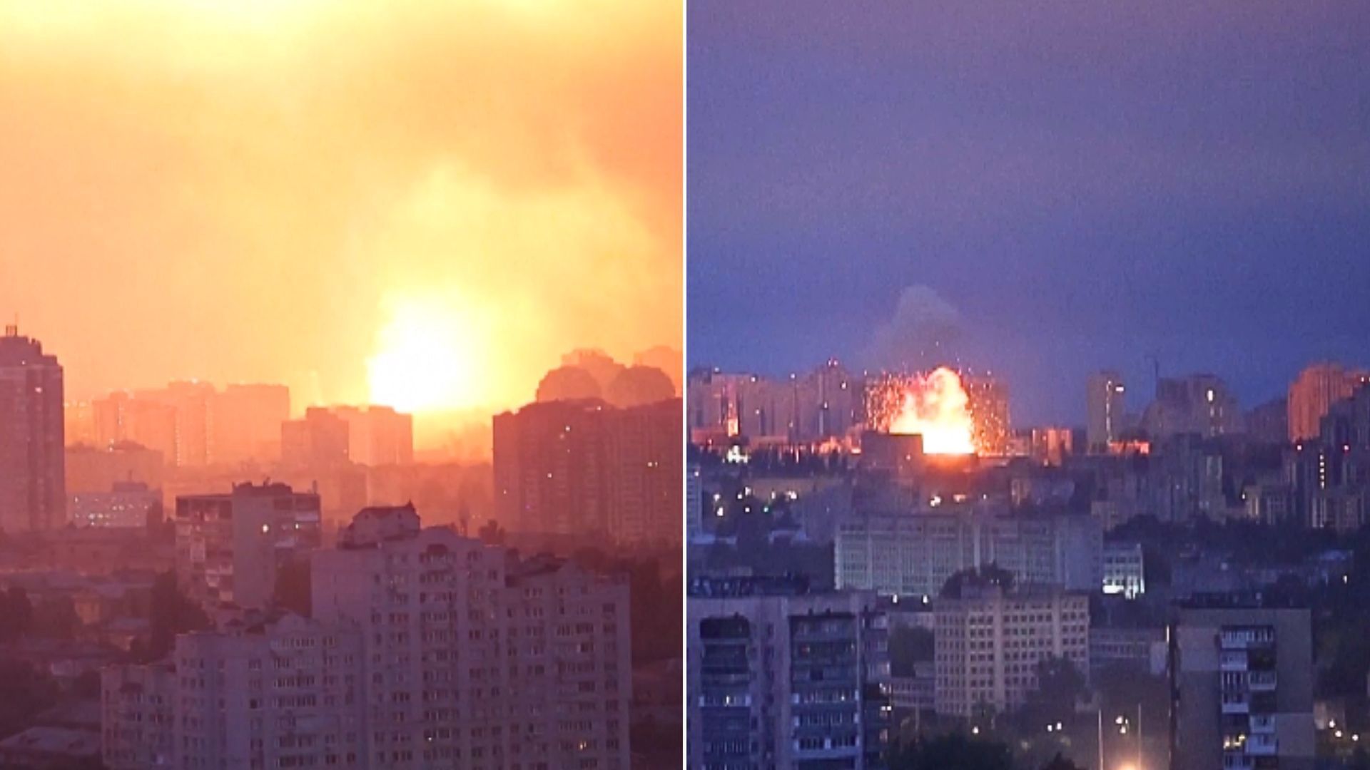 Seria eksplozji w Kijowie. Nagrania z potężnego ataku Rosji