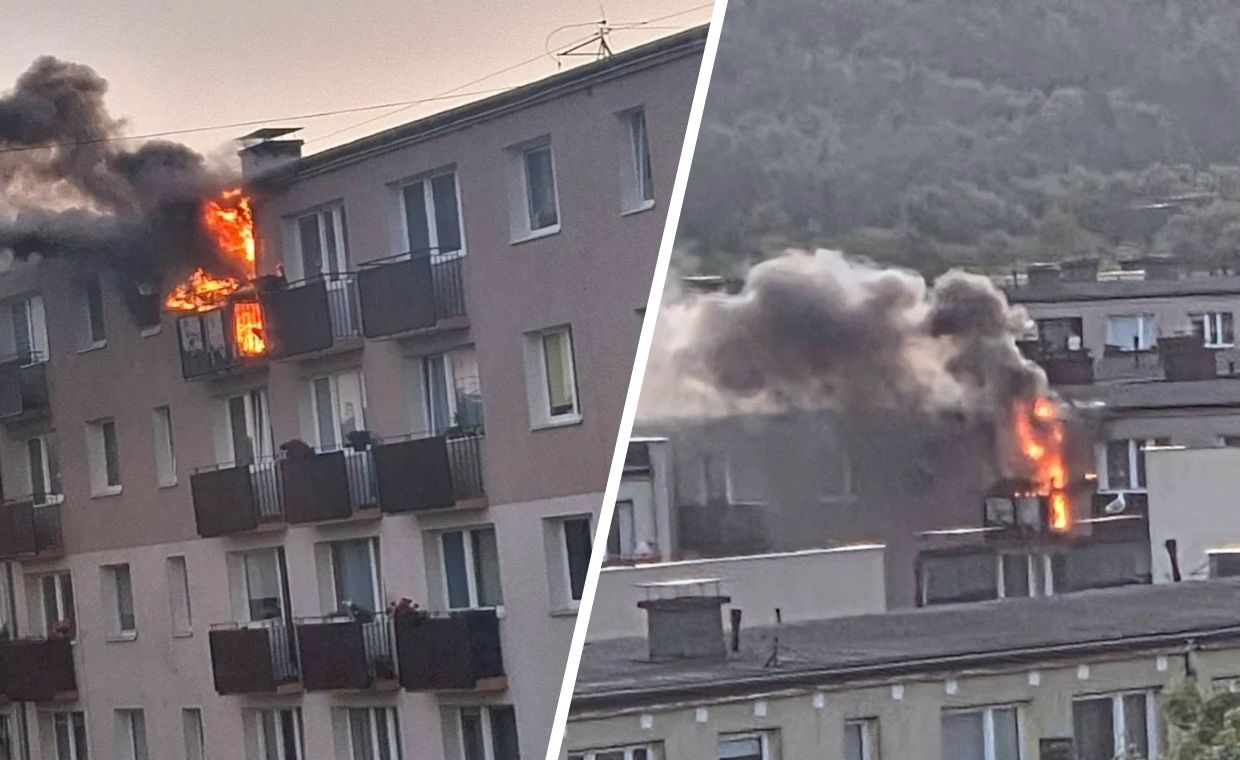 Pożar w Wejherowie. Mieszkaniec musiał wyskakiwać na skokochron