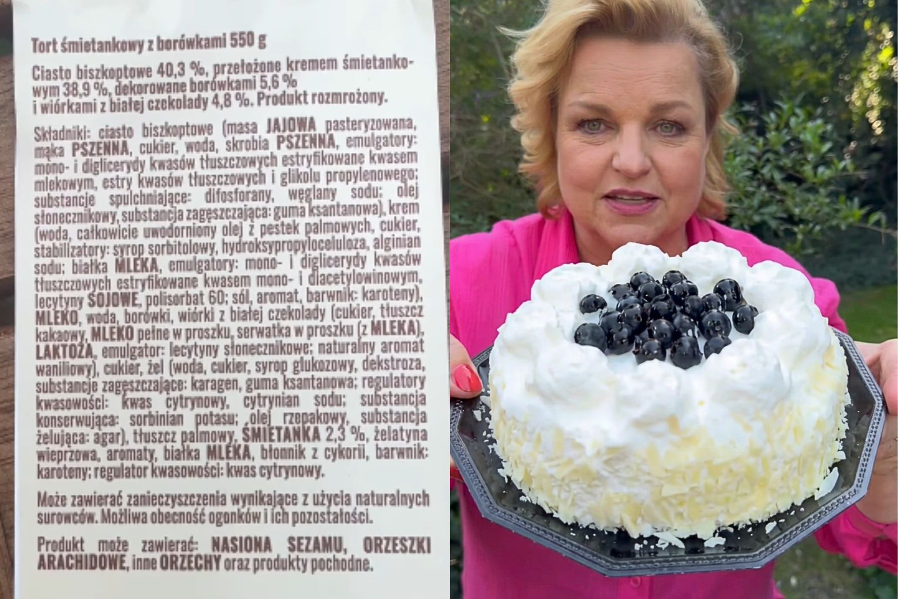"Smakuje jak smar do roweru". Bosacka liznęła tort z dyskontu, który ma 50 składników