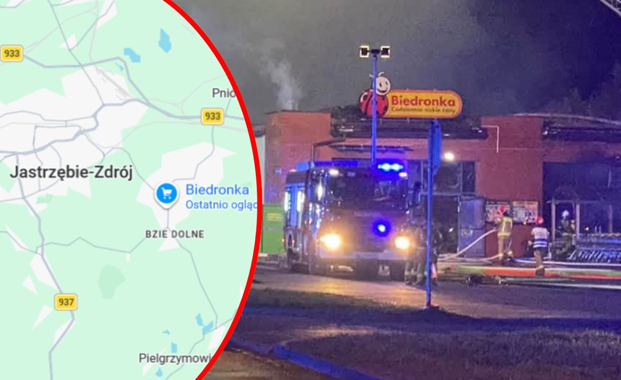 Pożar Biedronki w Jastrzębiu-Zdroju. Alert RCB do mieszkańców