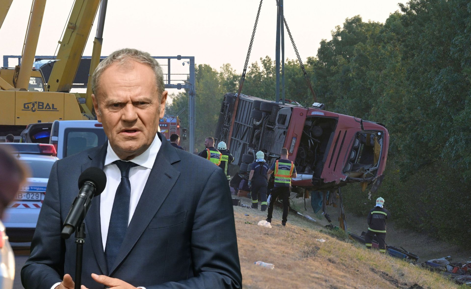 Tusk reaguje na tragedię Polaków na Węgrzech
