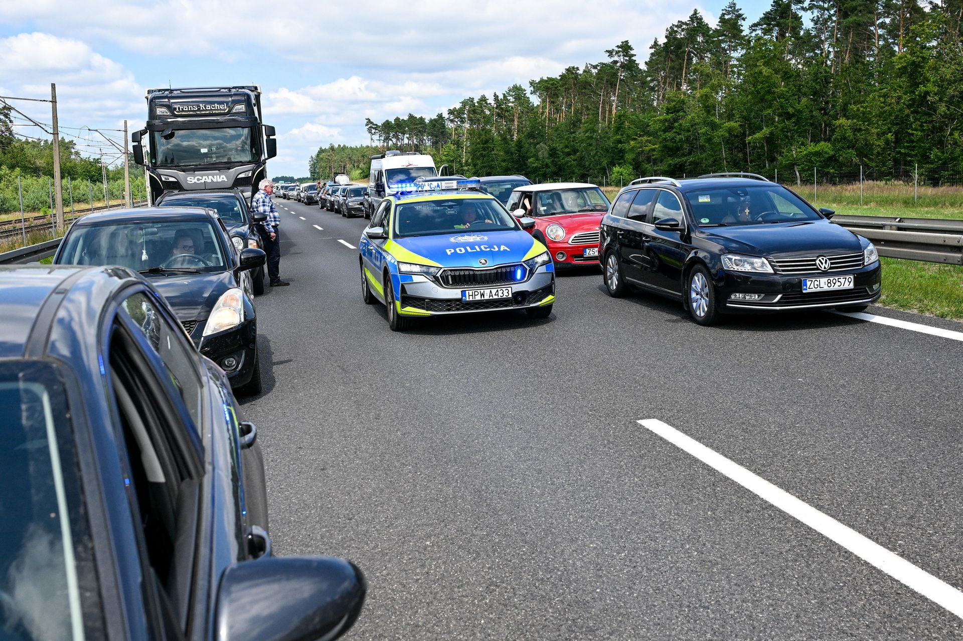 Kilometrowe korki. Paraliż w zachodniopomorskim