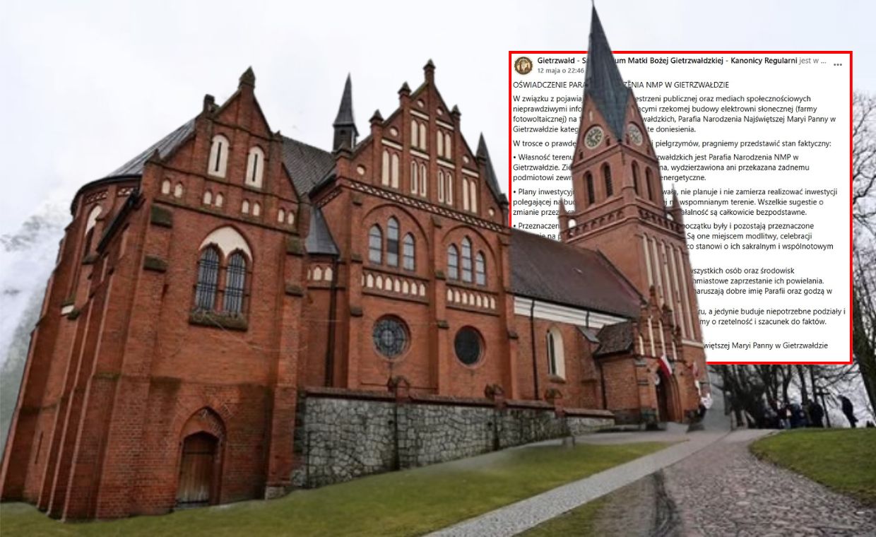 Awantura o błonia. Parafia w Gietrzwałdzie wydaje oświadczenie
