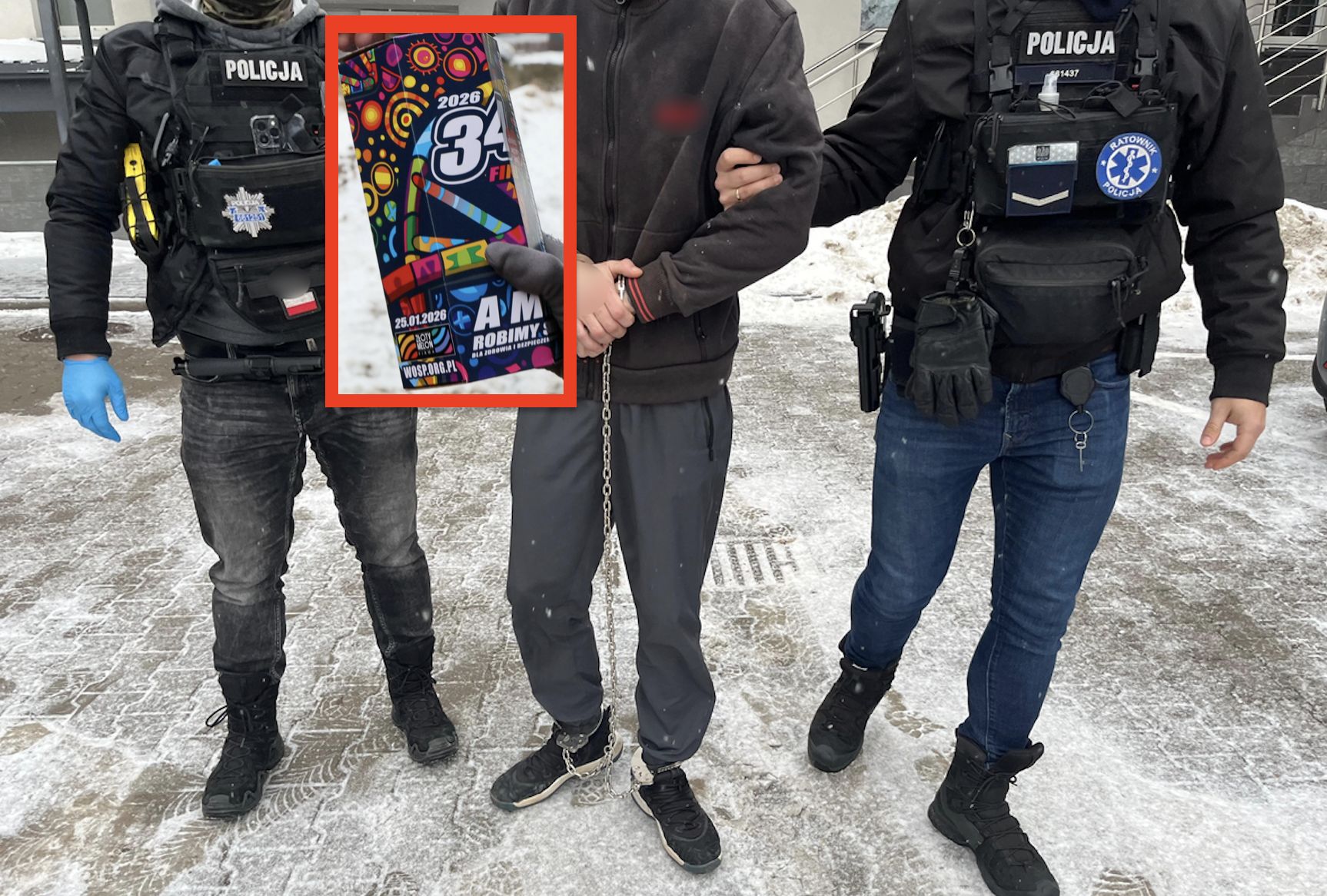 Zuchwała kradzież puszki WOŚP. Zatrzymany złodziej zaatakował policję