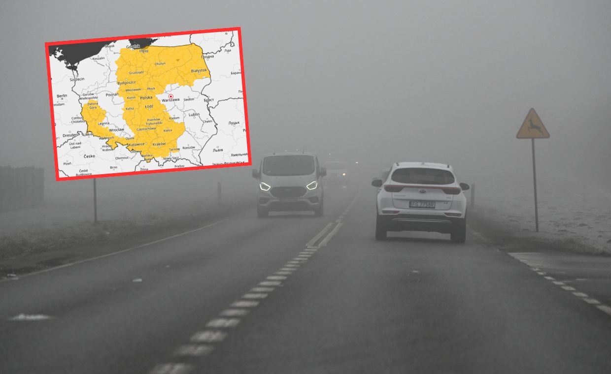 Gęste mgły i marznące opady. Są ostrzeżenia dla 13 województw