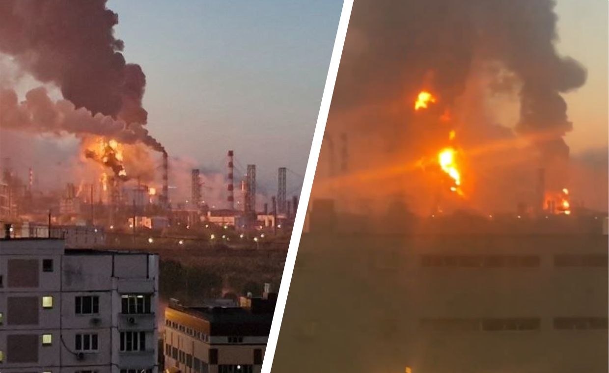 Atak dronów na Moskwę. W rafinerii wybuchł pożar
