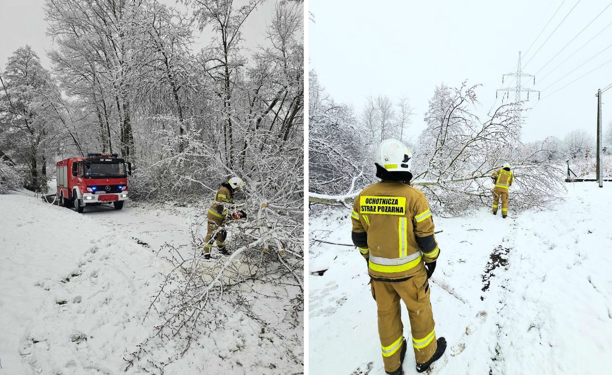 Strażacy walczą z atakiem zimy. Są kolejne ostrzeżenia