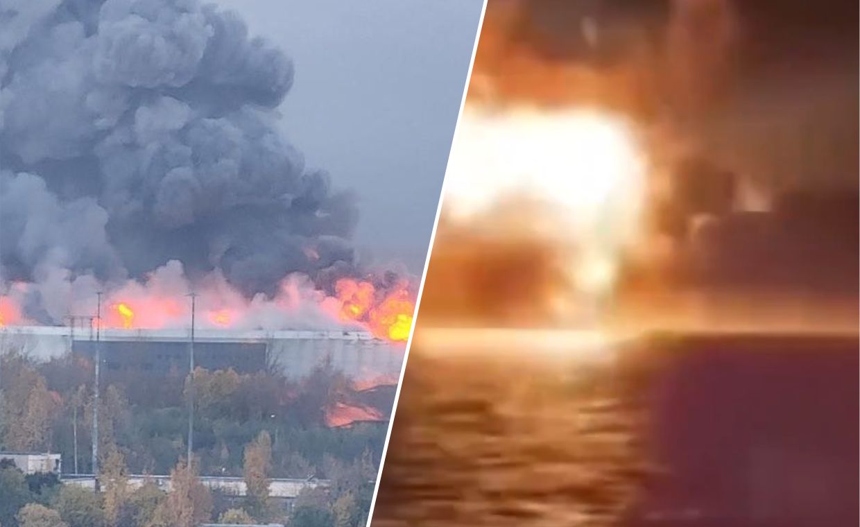Drony zaatakowały Petersburg. Miasto spowite czarnym dymem