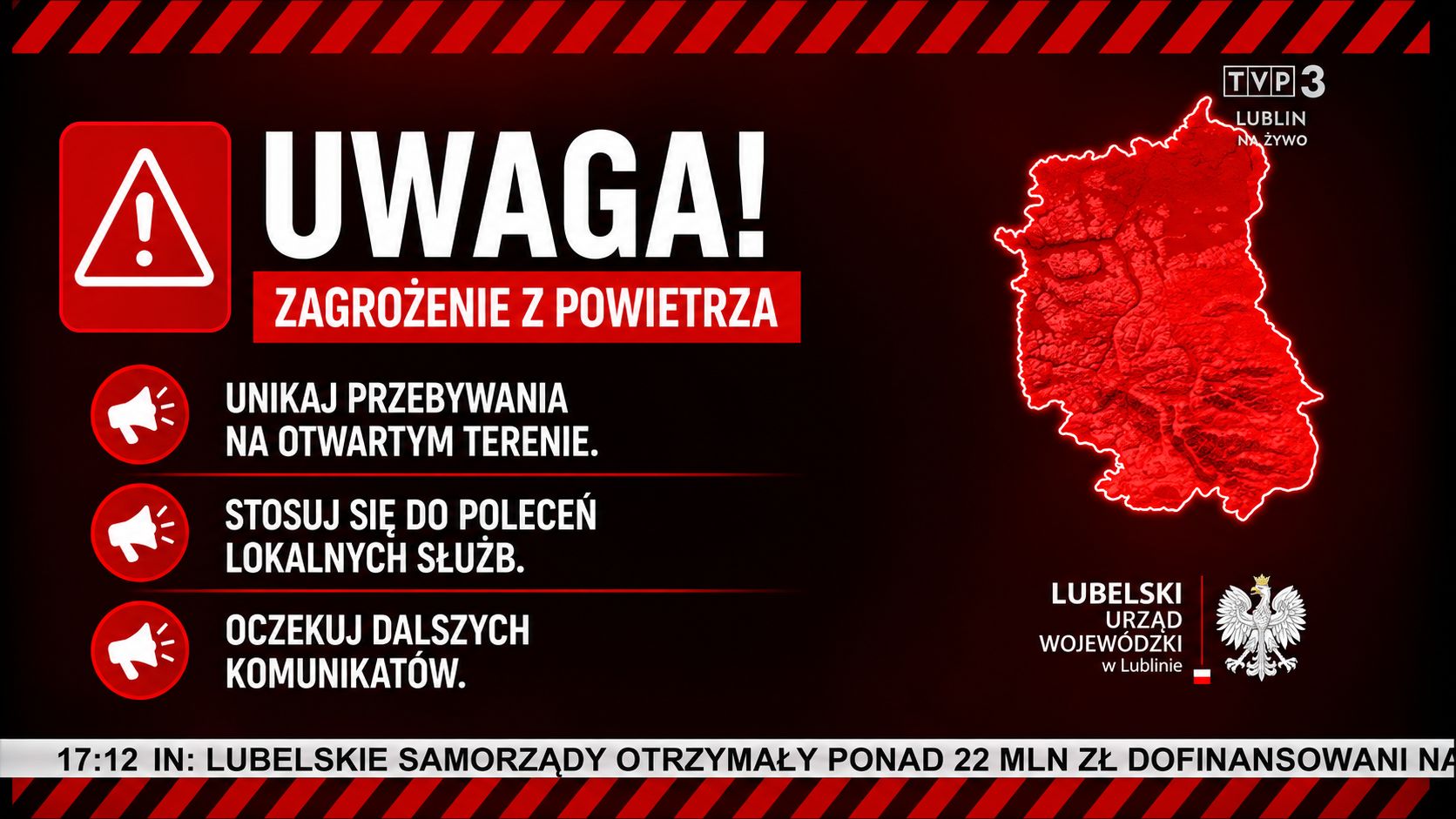 Kanał TVP przerwał program. "Musimy ewakuować się do naszego schronu"