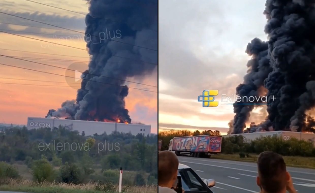 Potężny atak dronów w Rosji. Płonie gigantyczny magazyn Ozonu