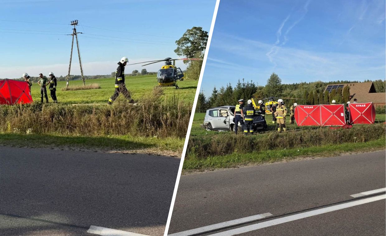 Wypadek na Podlasiu. Lądował śmigłowiec LPR, 72-latek nie przeżył