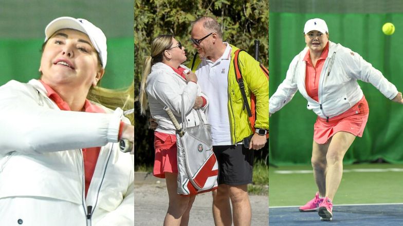 Katarzyna Niezgoda i jej ukochany wyciskają siódme poty podczas meczu tenisa