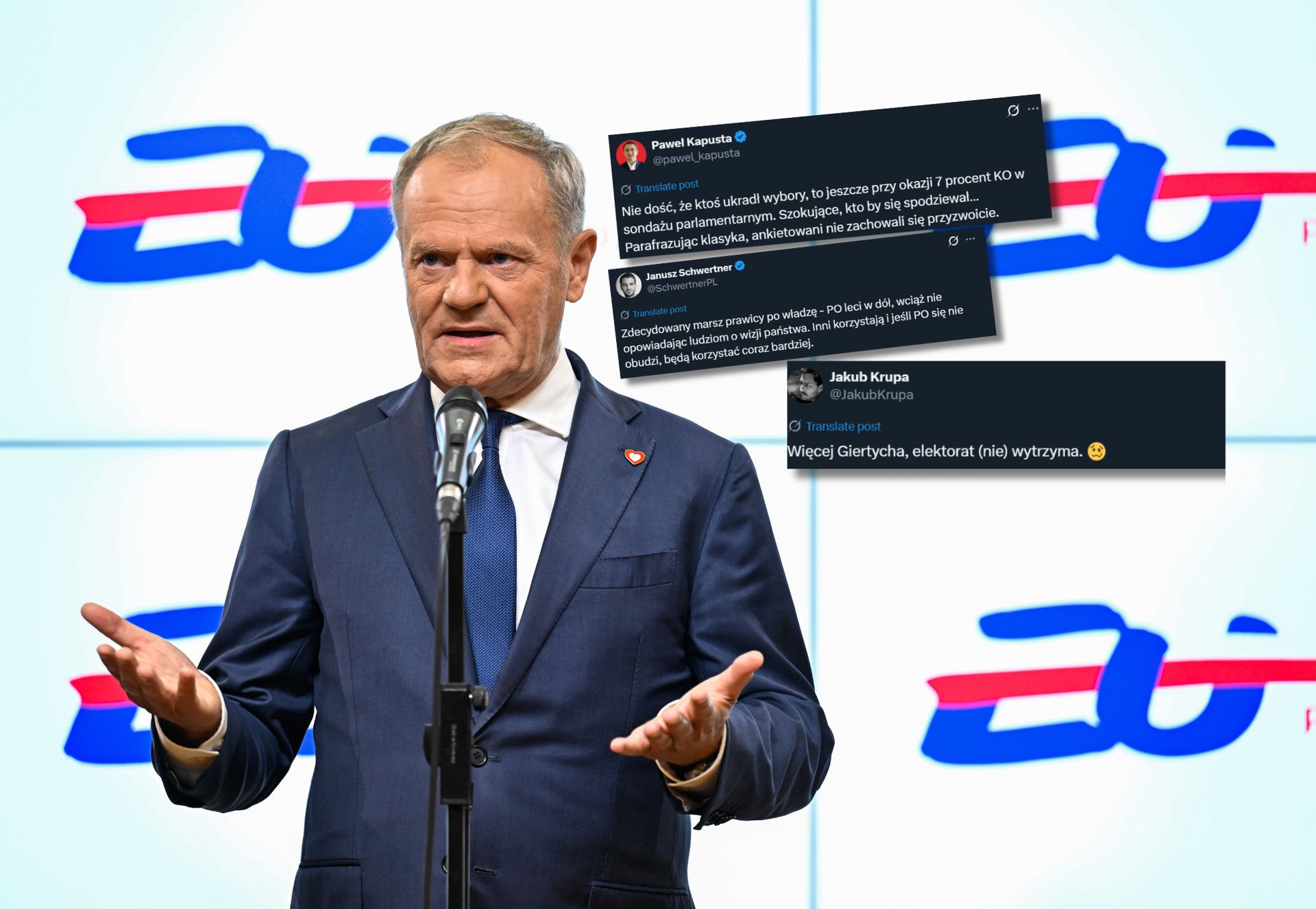 Tąpnięcie KO w sondażu. "Więcej Sarkastyka"