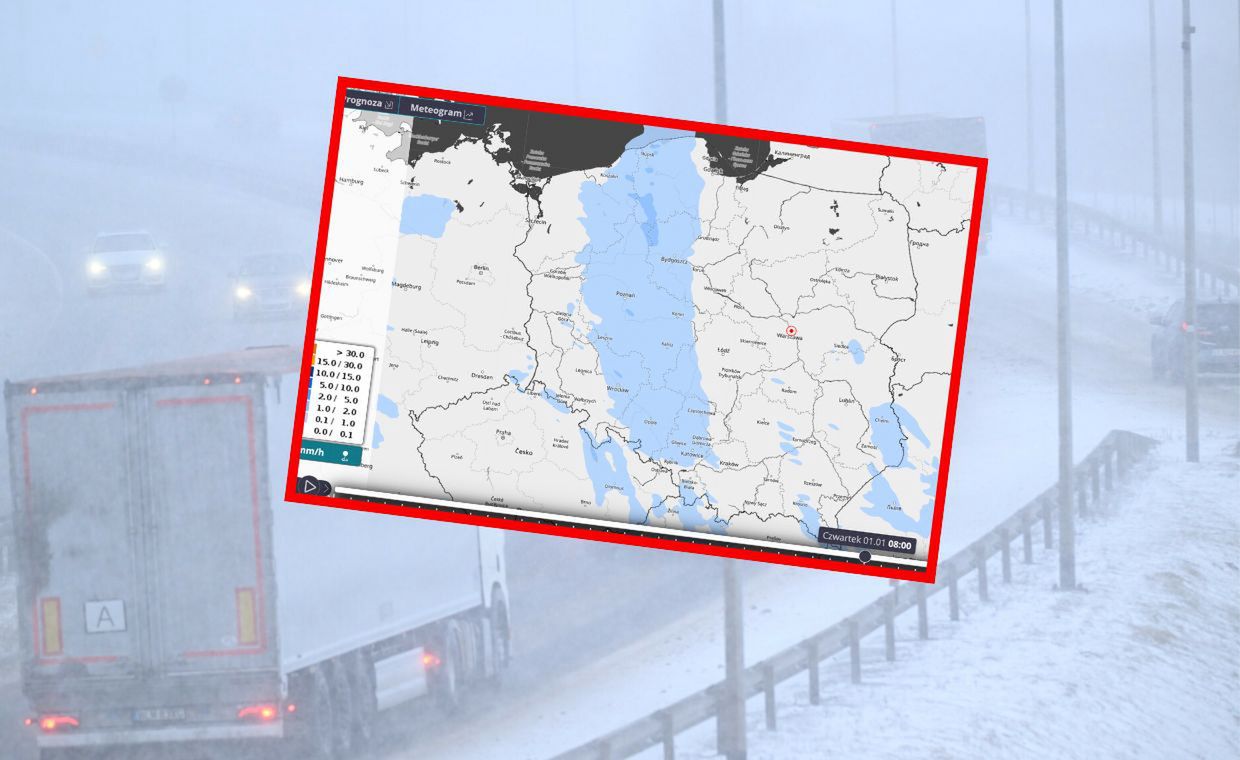 Pęknie śnieżna rura. 1 stycznia nagła zmiana pogody