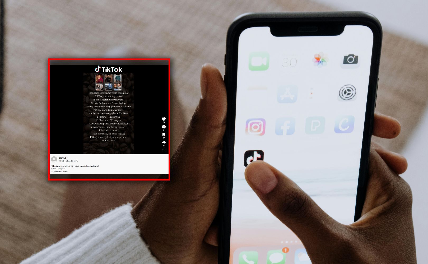 Uważaj na ten scam. Podszywa się pod TikToka