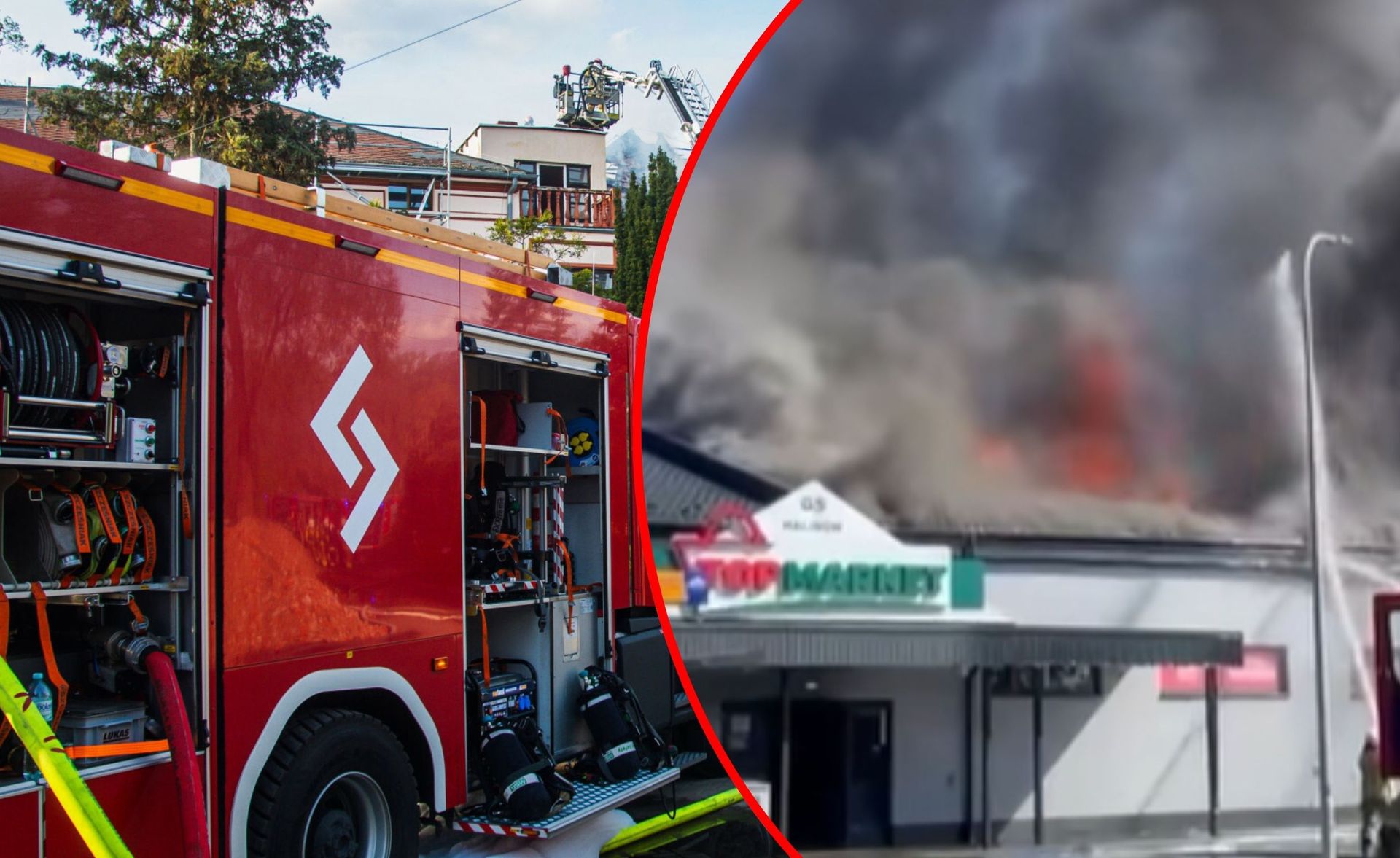 Pożar dużego marketu na Mazowszu. Kłęby dymu nad miastem