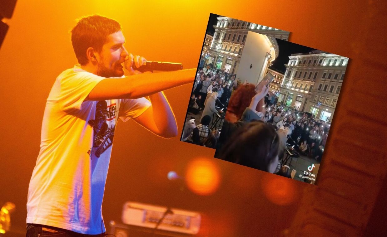 Młodzież w Petersburgu śpiewa zakazane antywojenne piosenki