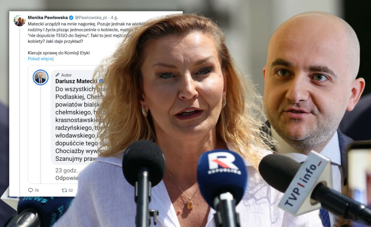 Matecki uderza w Pawłowską. Jest reakcja: "idź się napić i zwiedzać dachy"