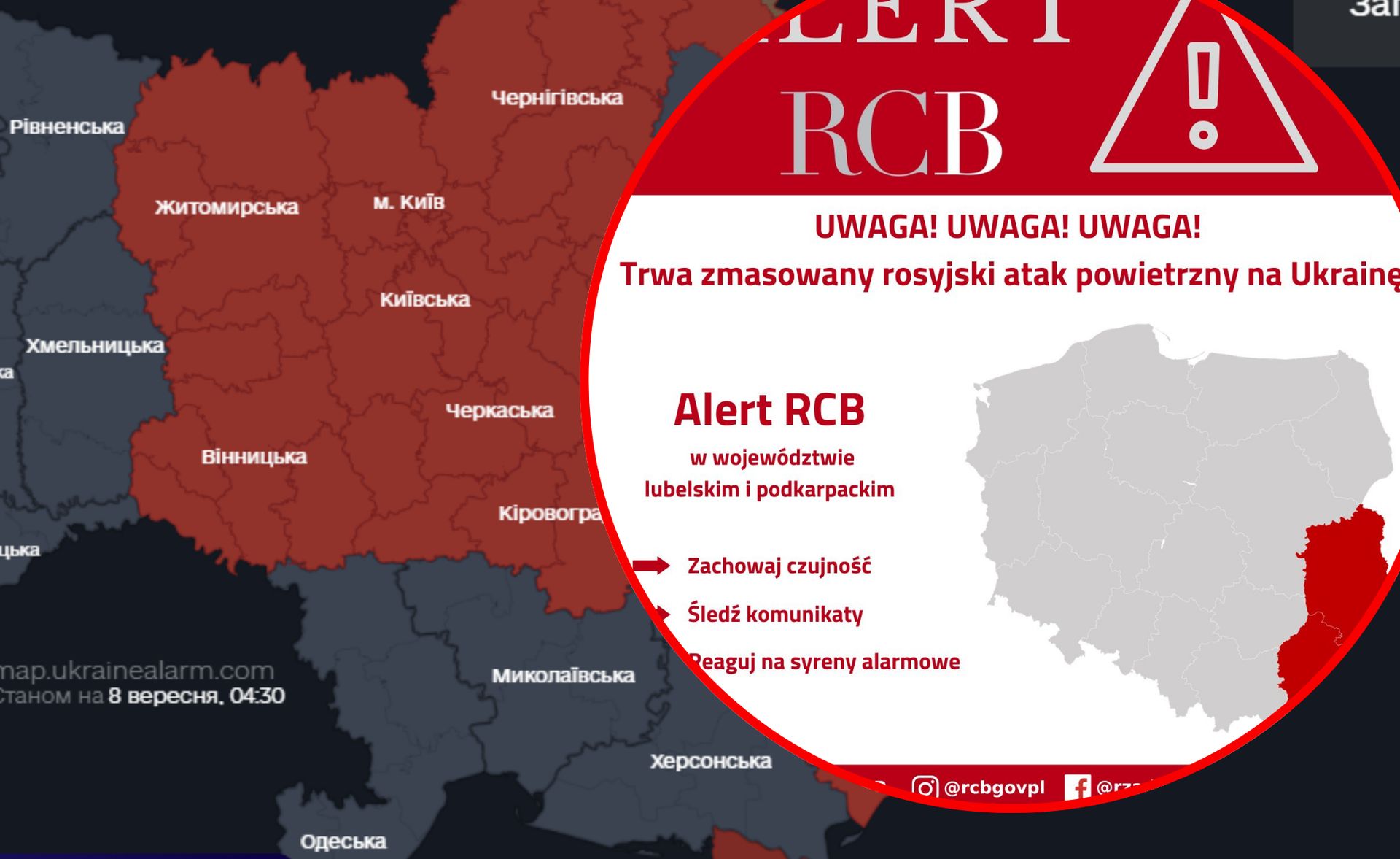 Tym razem dwa województwa. Alert RCB ze względu na ataki w Ukrainie