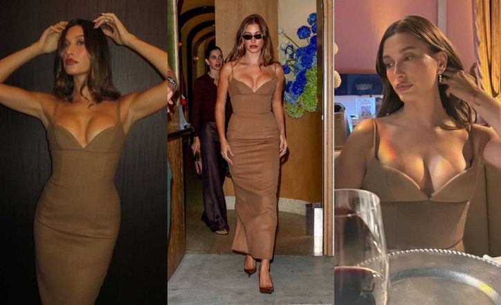 Hailey Bieber świeci głębokim DEKOLTEM podczas wypadu do restauracji. Cudem uniknęła wpadki...