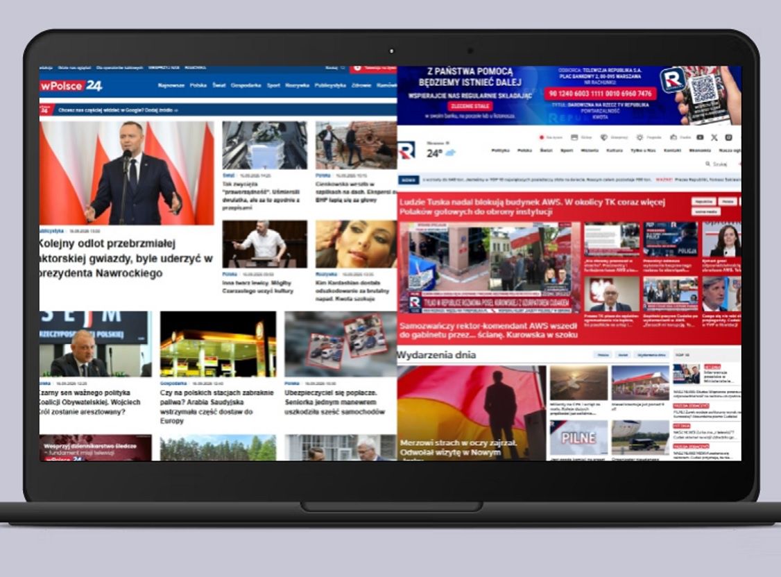 W internecie wPolsce24 przed Republiką. Polsat News mocno w dół