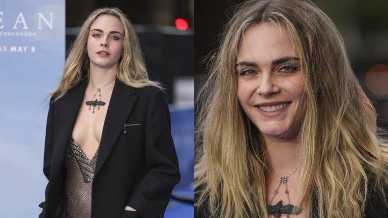Cara Delevingne prezentuje okazały dekolt na premierze filmu "Ocean z Davidem Attenboroughem"