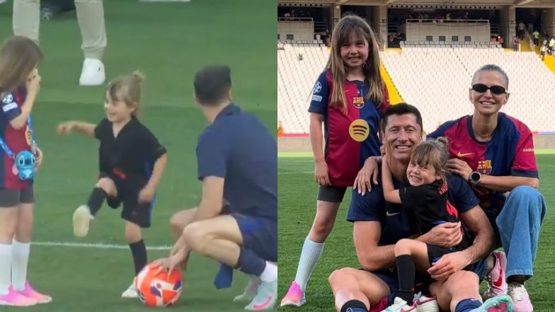 Klara i Laura Lewandowskie dokazują na murawie po wygranym meczu drużyny Roberta. Słodko?