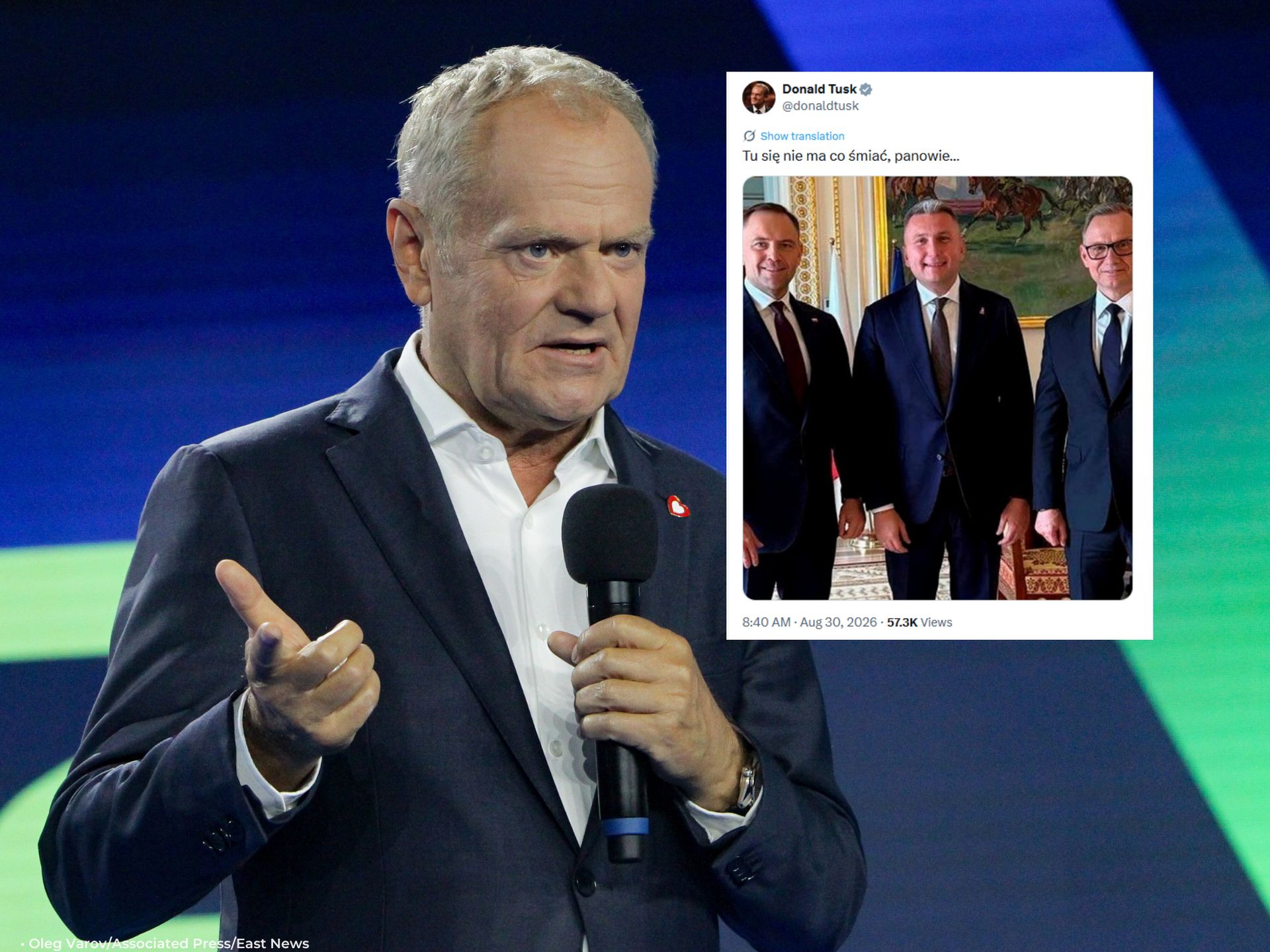 "Nie ma się co śmiać". Tusk wbija szpilkę Nawrockiemu i Dudzie