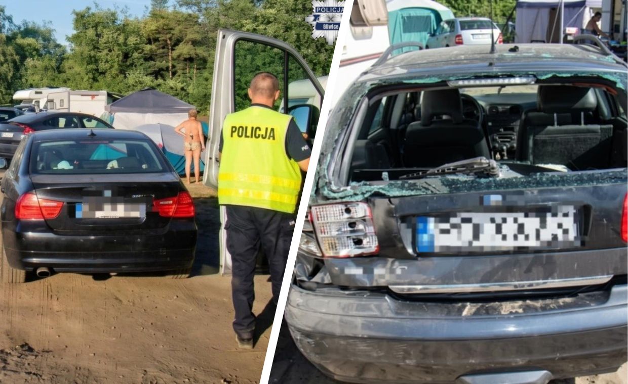 Rajd pijanego kierowcy na plaży. Skasował 10 aut