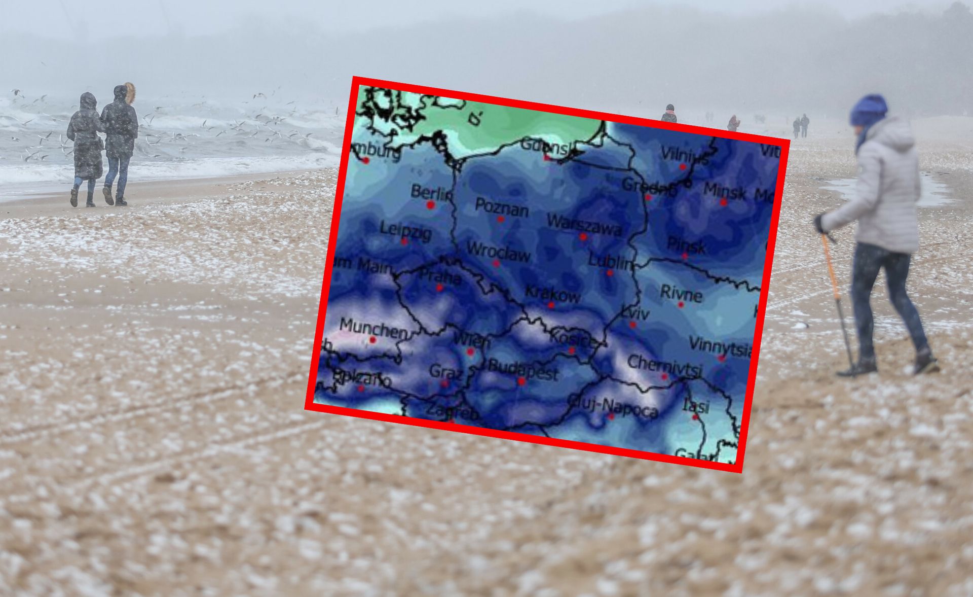 Peda uderzy w niedzielę. Silny wiatr, sztorm na Bałtyku i śnieg na wschodzie