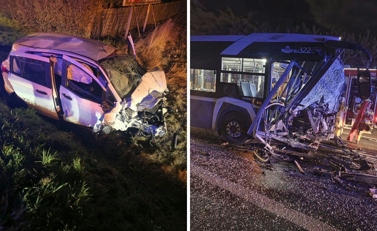Koszmarny wypadek pod Krakowem. Autobus zderzył się z autem