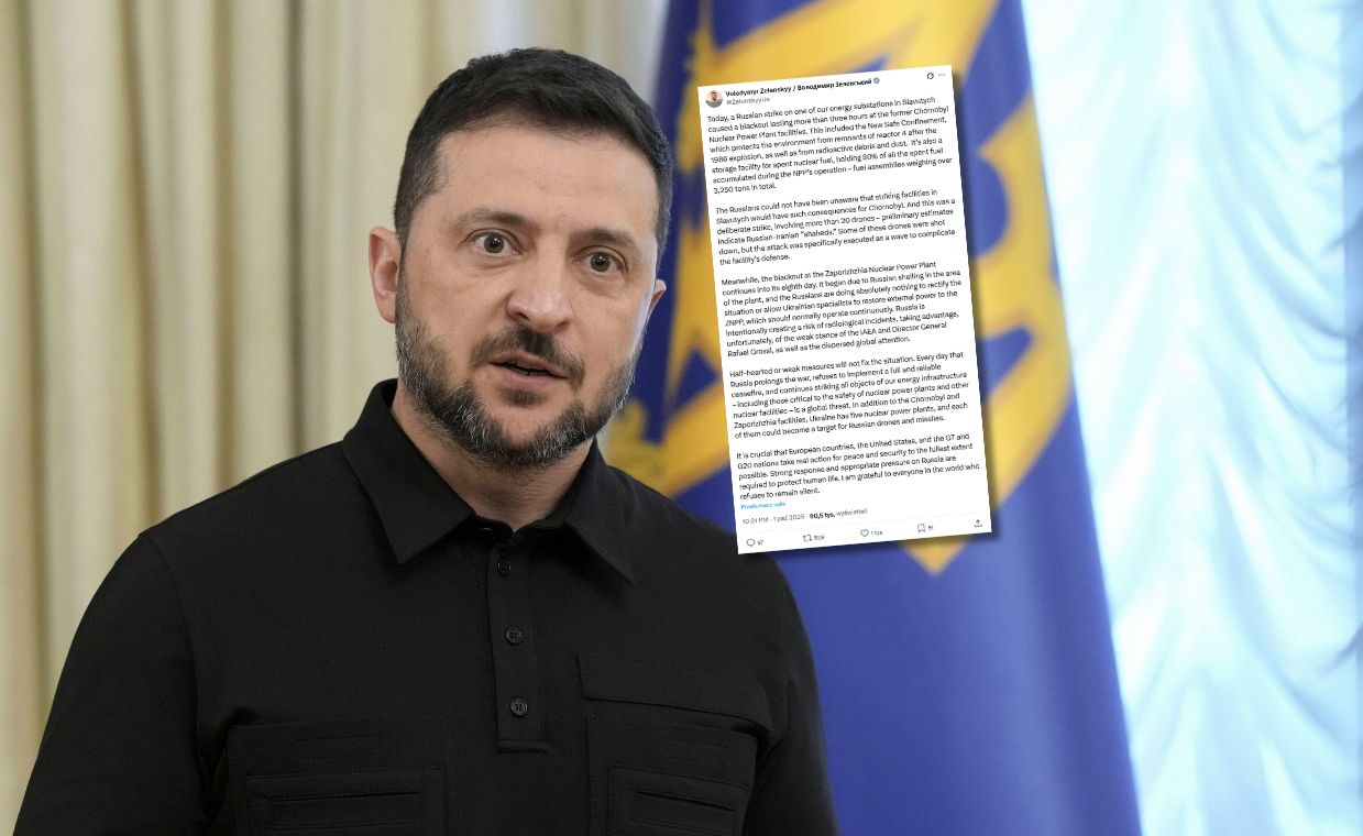 Czarnobyl bez prądu. Zełenski alarmuje po ataku Rosji