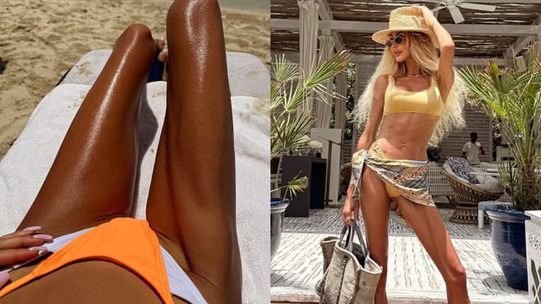 U Julii Dybowskiej bez zmian: smaży kończyny na dubajskim słońcu, odsłaniając ultraszczupłą sylwetkę