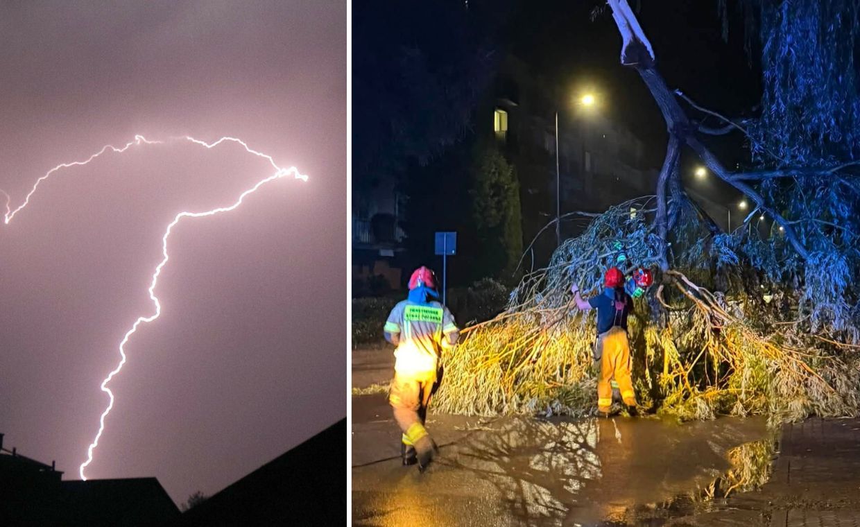 Działo się w nocy. Gwałtowne zjawiska atmosferyczne nad Polską