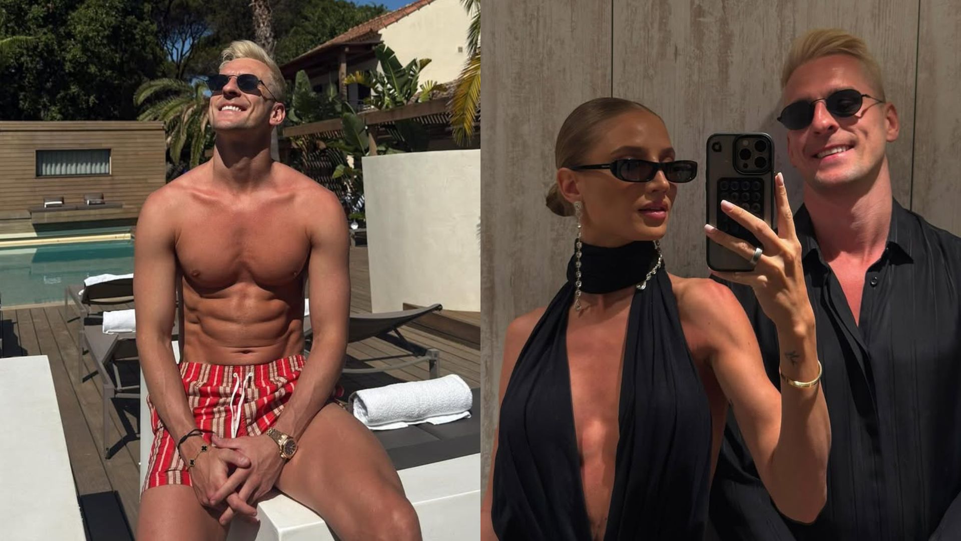 Arek Milik i Agata Sieramska ślą całuski ze wspólnego wypadu do Saint-Tropez. Muśnięty słońcem piłkarz pokazał NOWĄ FRYZURĘ