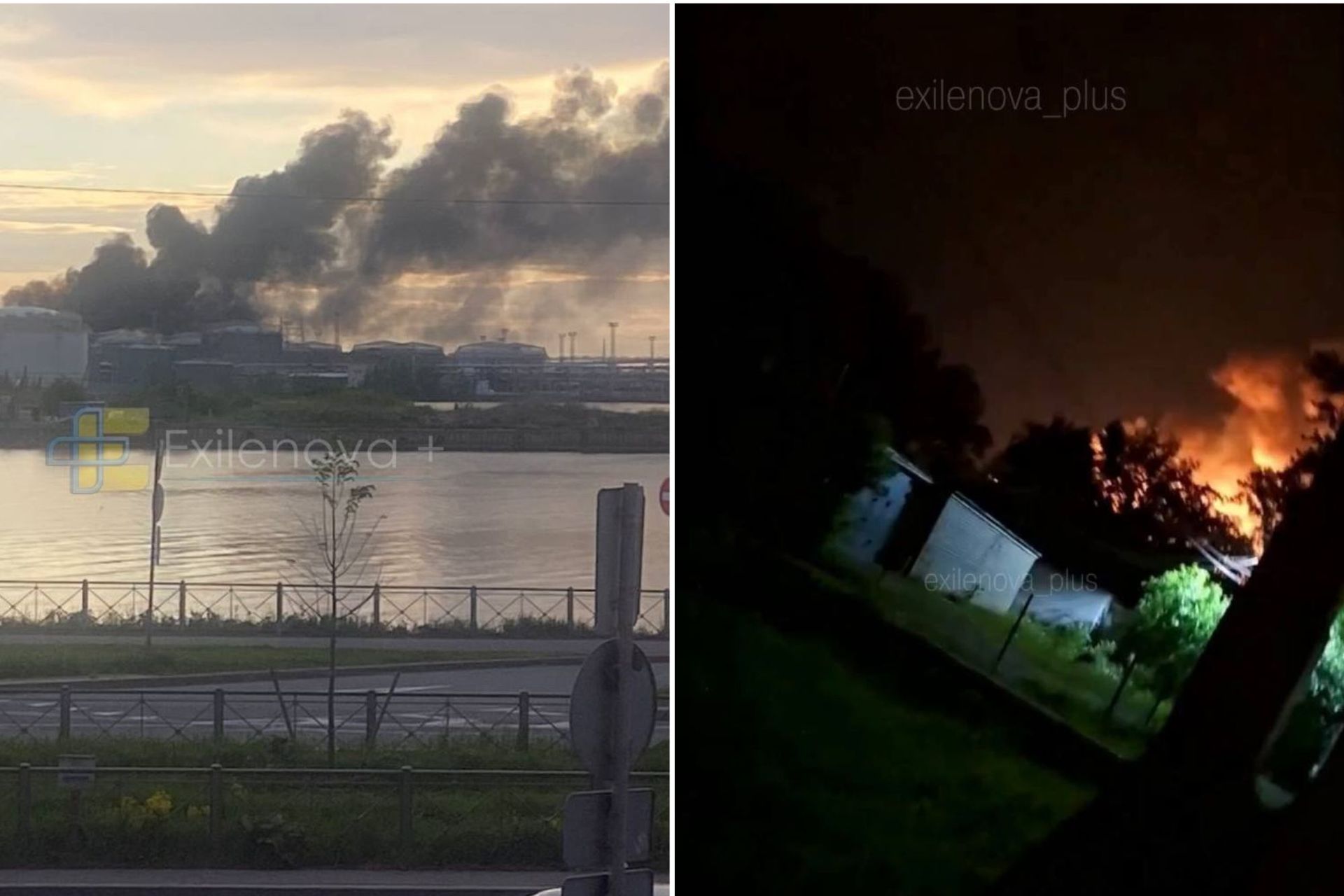 Atak dronów na Petersburg. Eksplozje i chmura dymu nad miastem