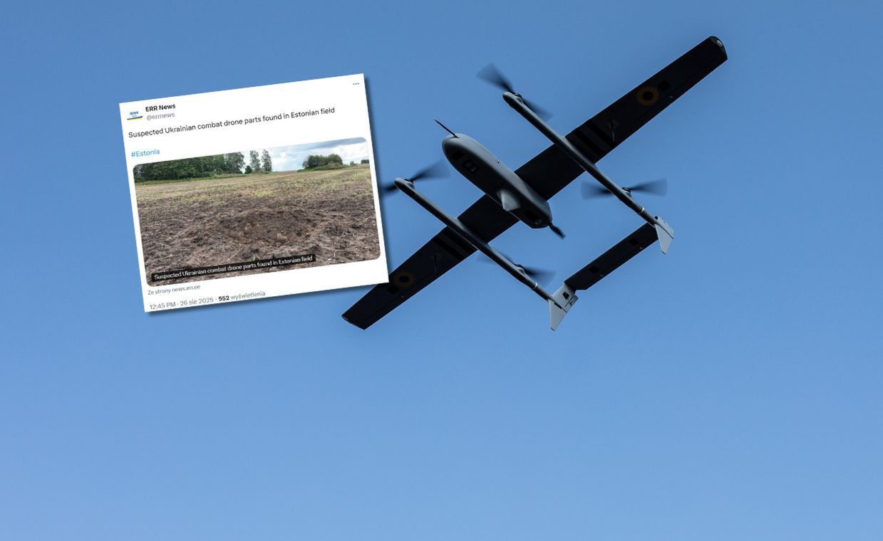 Ukraiński dron leciał do Rosji. Runął na pole w Estonii