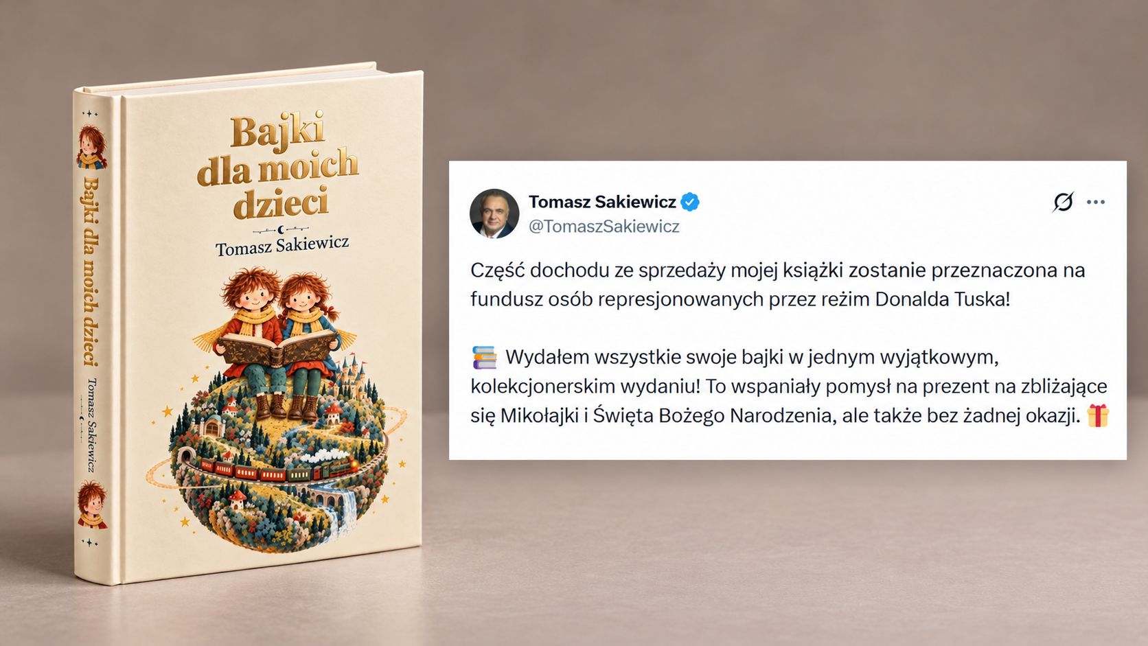 Sakiewicz promuje swoje bajki. Część dochodu dla "represjonowanych przez reżim Tuska"