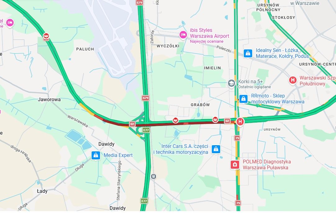 Siedem kolizji na S2. Osiem kilometrów korka