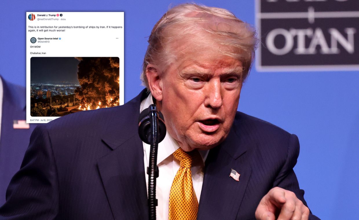 Trump publikuje nagrania ataków na Iran i się odgraża. Wpadka ze zdjęciem