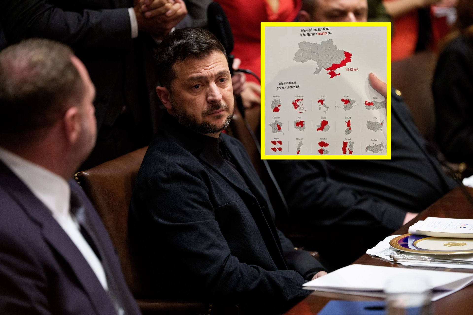 Wymowna grafika. Pokazuje skalę zajętych terenów w Ukrainie