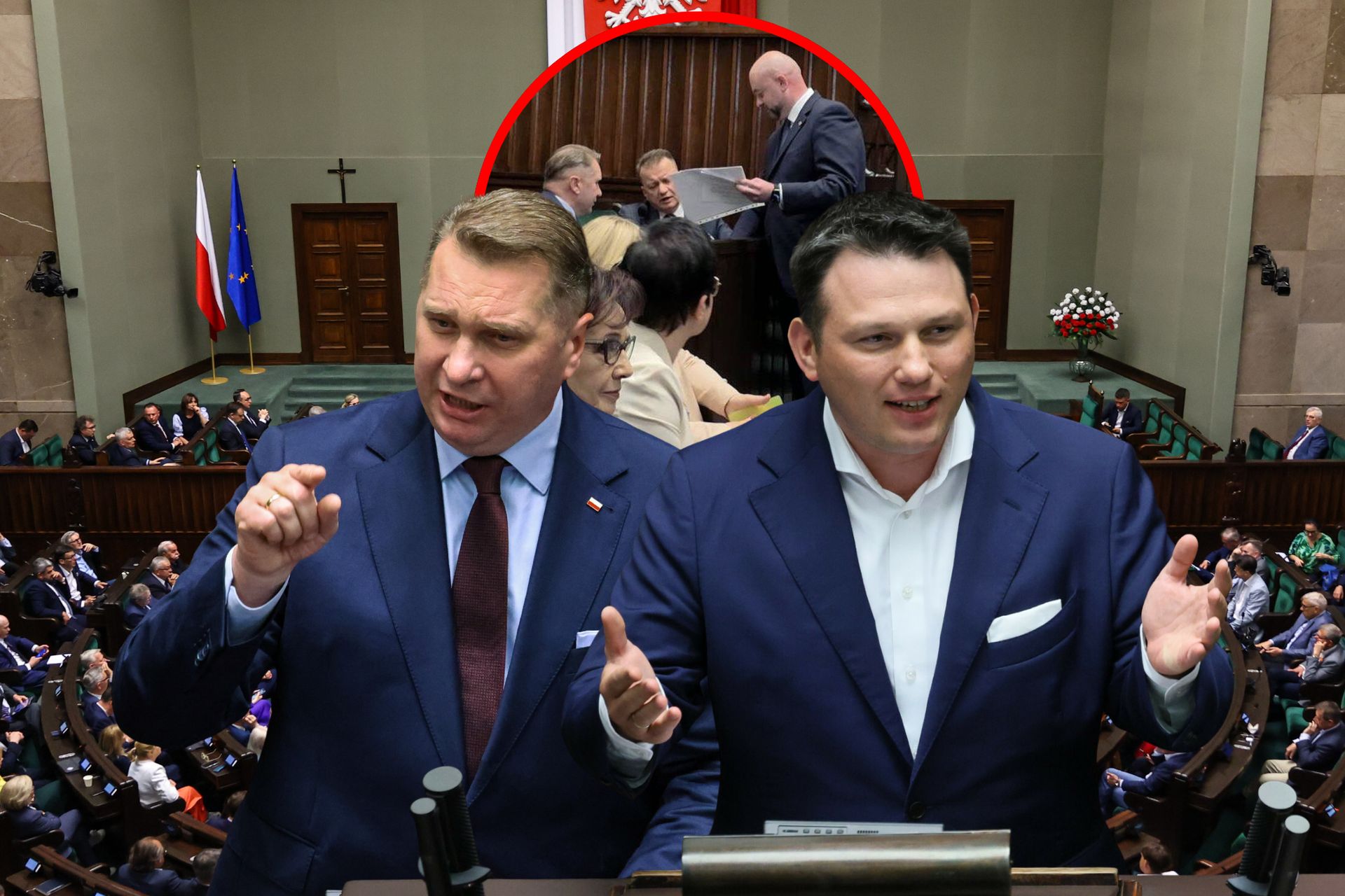 Czarnek wyrwał się do podpisu. Powstrzymał go Błaszczak. Mentzen kpi