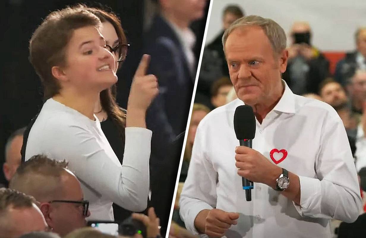 "Nie okazuje pani szacunku". Zakłóciła wystąpienie Tuska
