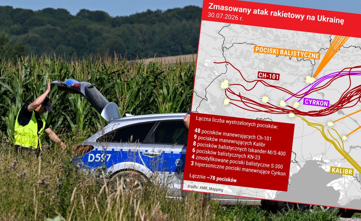 Setki kilometrów tras i 10-metrowy lej w Polsce. Tak wyglądał zmasowany atak Rosji