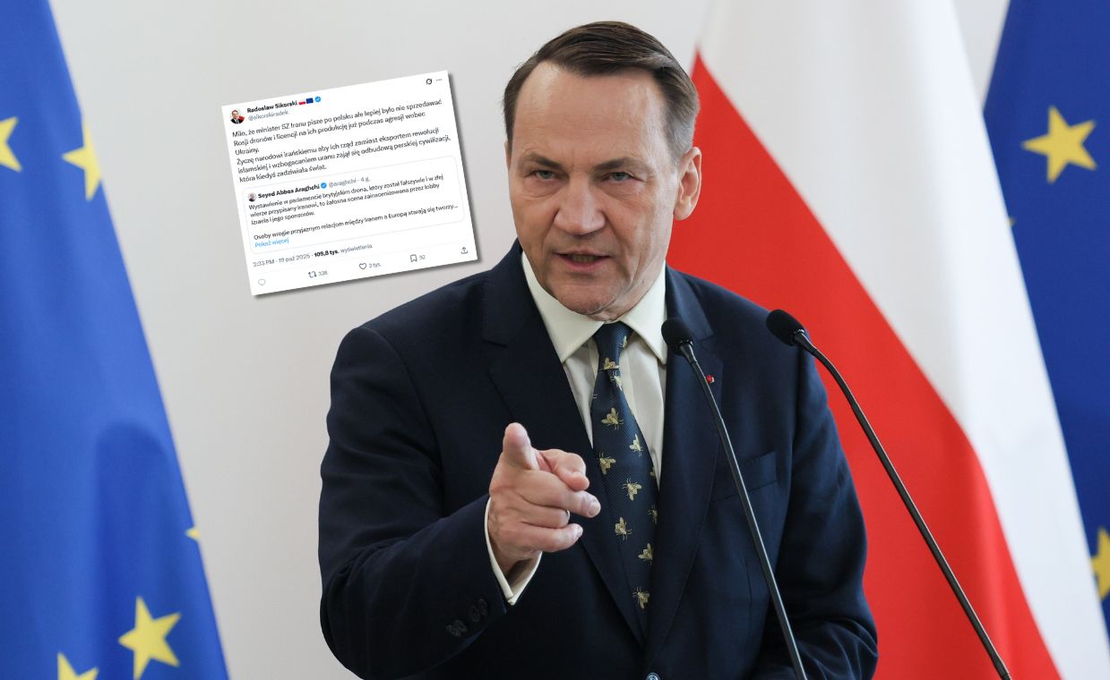 Szef MSZ Iranu dodał wpis po polsku. Stanowcza reakcja Sikorskiego