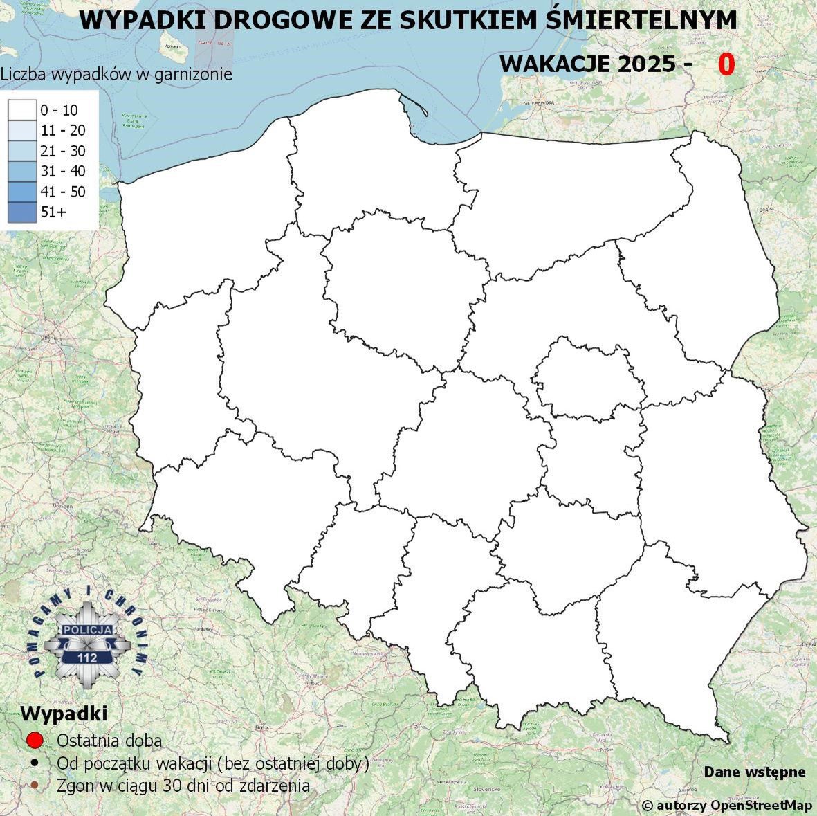Za każdą kropką kryje się tragedia. Ruszyła policyjna mapa wypadków drogowych