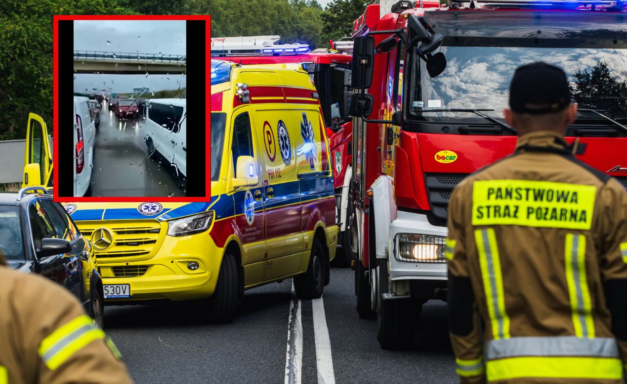 Szokujące nagranie z A4. Jechali korytarzem życia pod prąd
