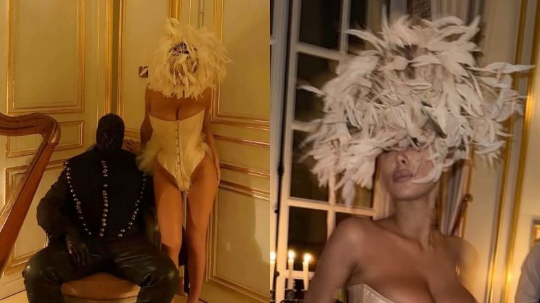 Zamaskowana Bianca Censori BRYLUJE w kusych fatałaszkach na balu w Château de Versailles (ZDJĘCIA)