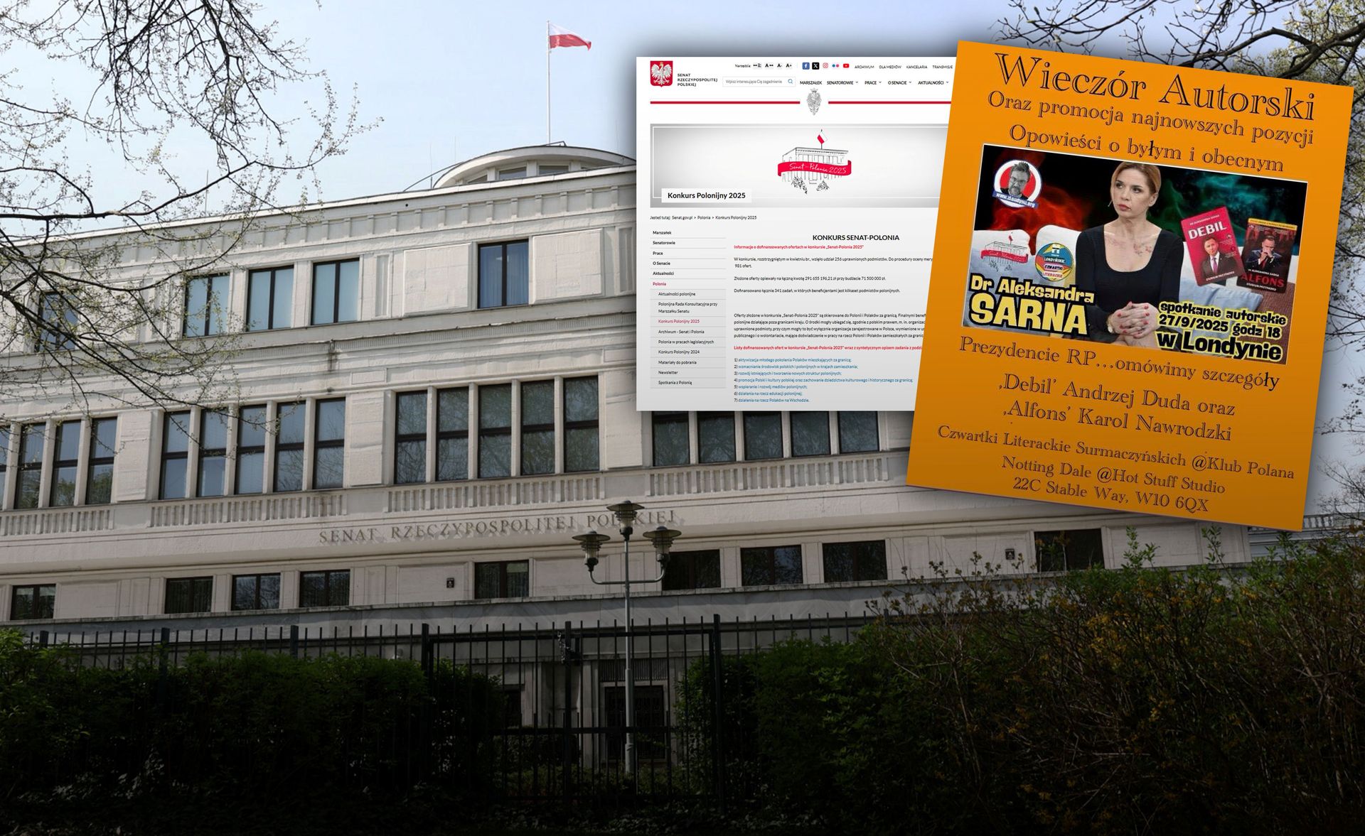 Za pieniądze z Senatu zrobili promocję książek obrażających prezydentów Polski