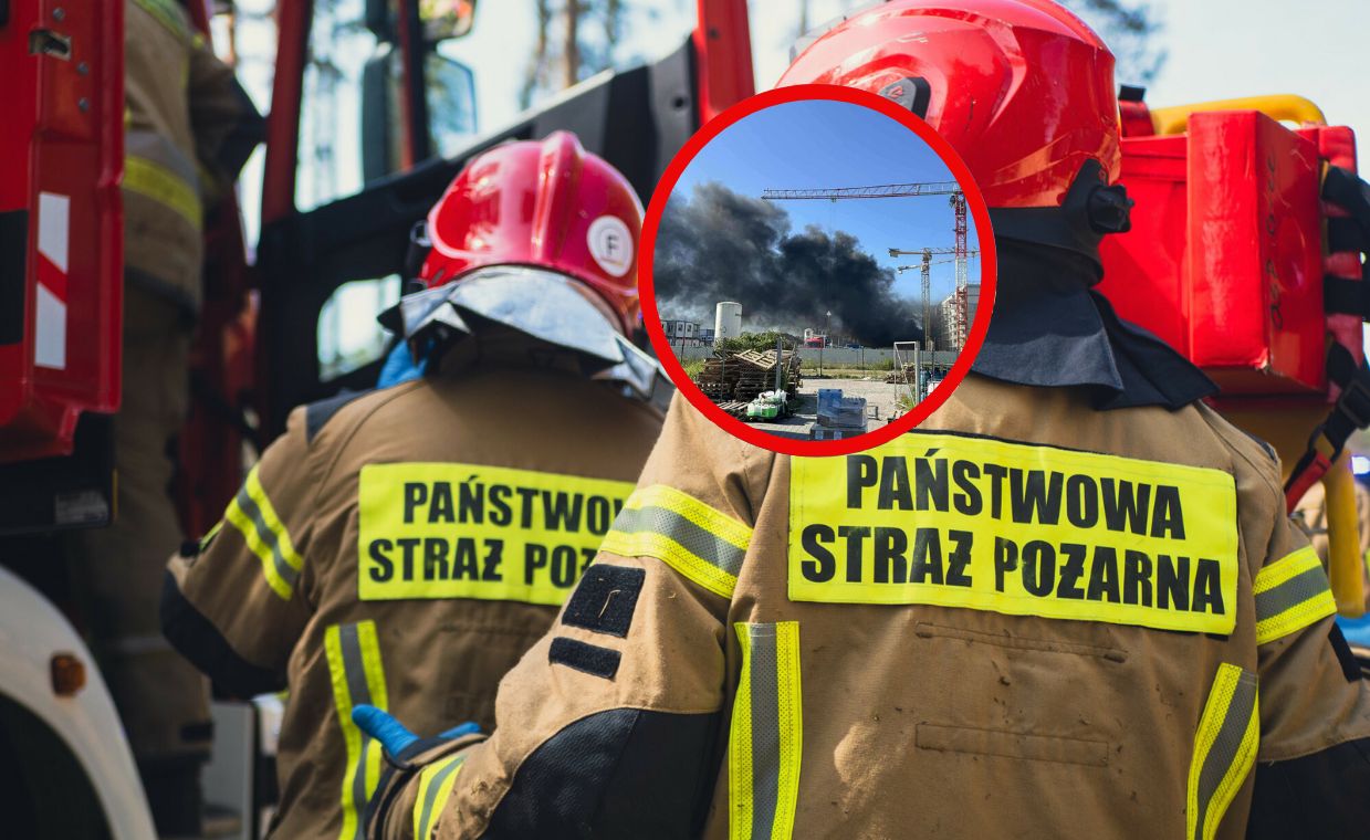 Pożar na budowie w Krakowie. Czarny dym nad miastem
